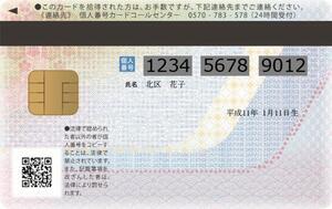 写真：個人番号カード裏