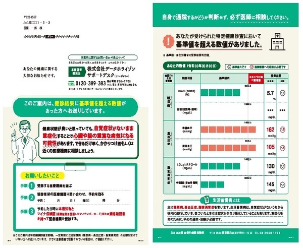 写真：受診勧奨通知