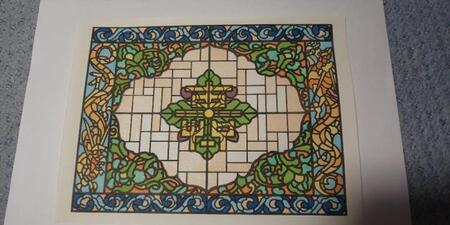 写真：ステンドグラス木版画