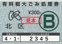 写真：B券（300円）見本