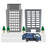 イラスト:ビルとトラック