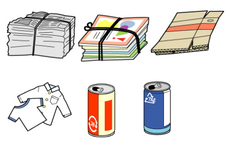 イラスト：集団回収の品目