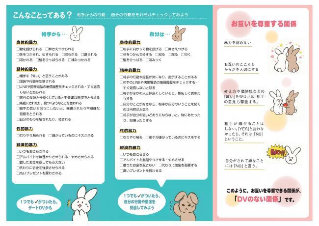 写真：中高生向けデートDV理解促進リーフレット　うら