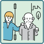 イラスト:家族の見守りをしている様子