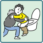 イラスト:トイレの介助をしている様子