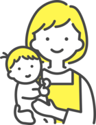 赤ちゃんを抱く女性