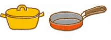 イラスト：鍋とフライパン
