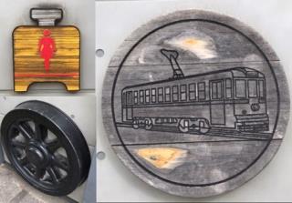 写真：都電をモチーフにした装飾