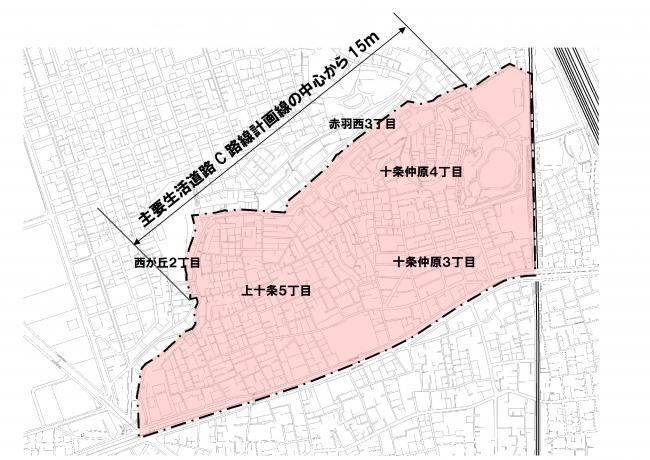 イラスト:不燃化加速化事業区域図