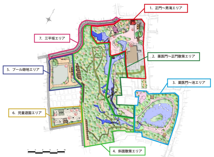 イラスト:名主の滝公園整備工事 工事エリア