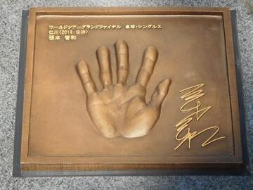 写真:張本智和手形