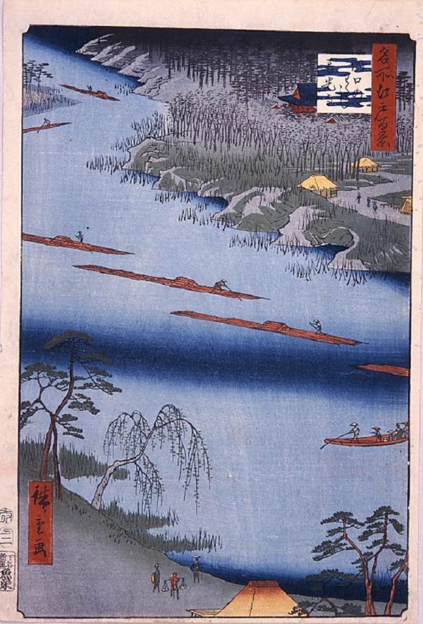 写真：名所江戸百景　川口のわたし善光寺