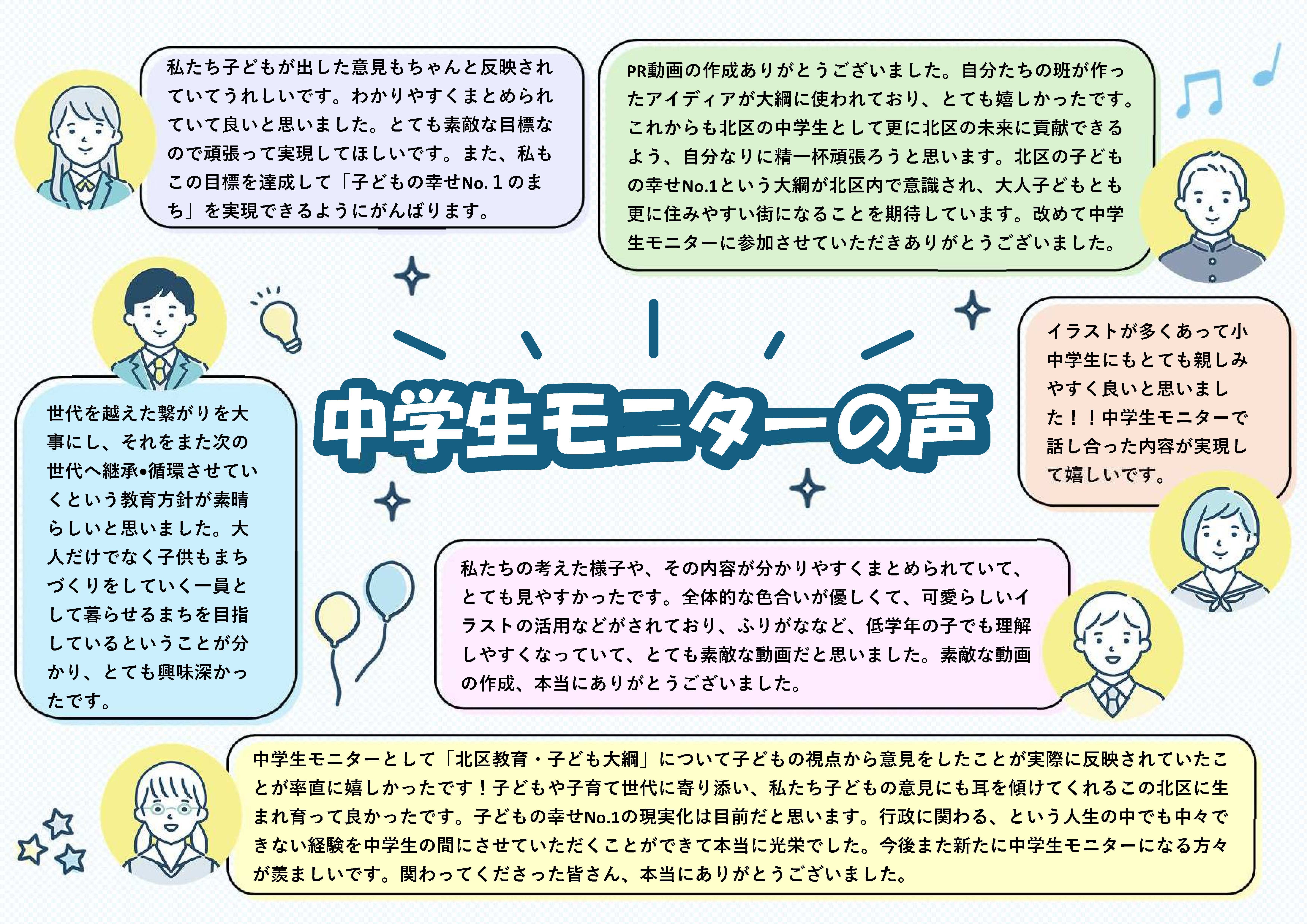 中学生モニターに聞いた感想