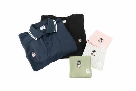 写真:事業の様子 渋沢栄一の刺繍が入った服やハンカチ