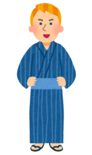 浴衣を着た外国人のイラスト（男性）