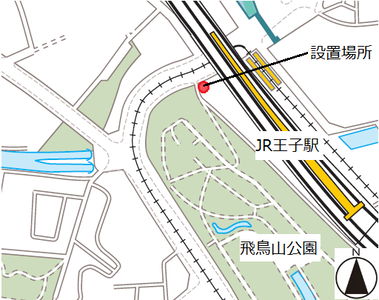 地図：北区王子1丁目3番23号先