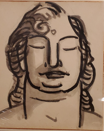 北村西望「平和祈念像頭部」色紙