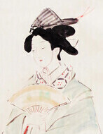 （B）池田蕉園「萬歳」（部分）画像